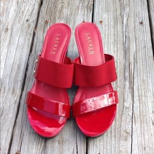 Ralph Lauren Red wedge  sandal